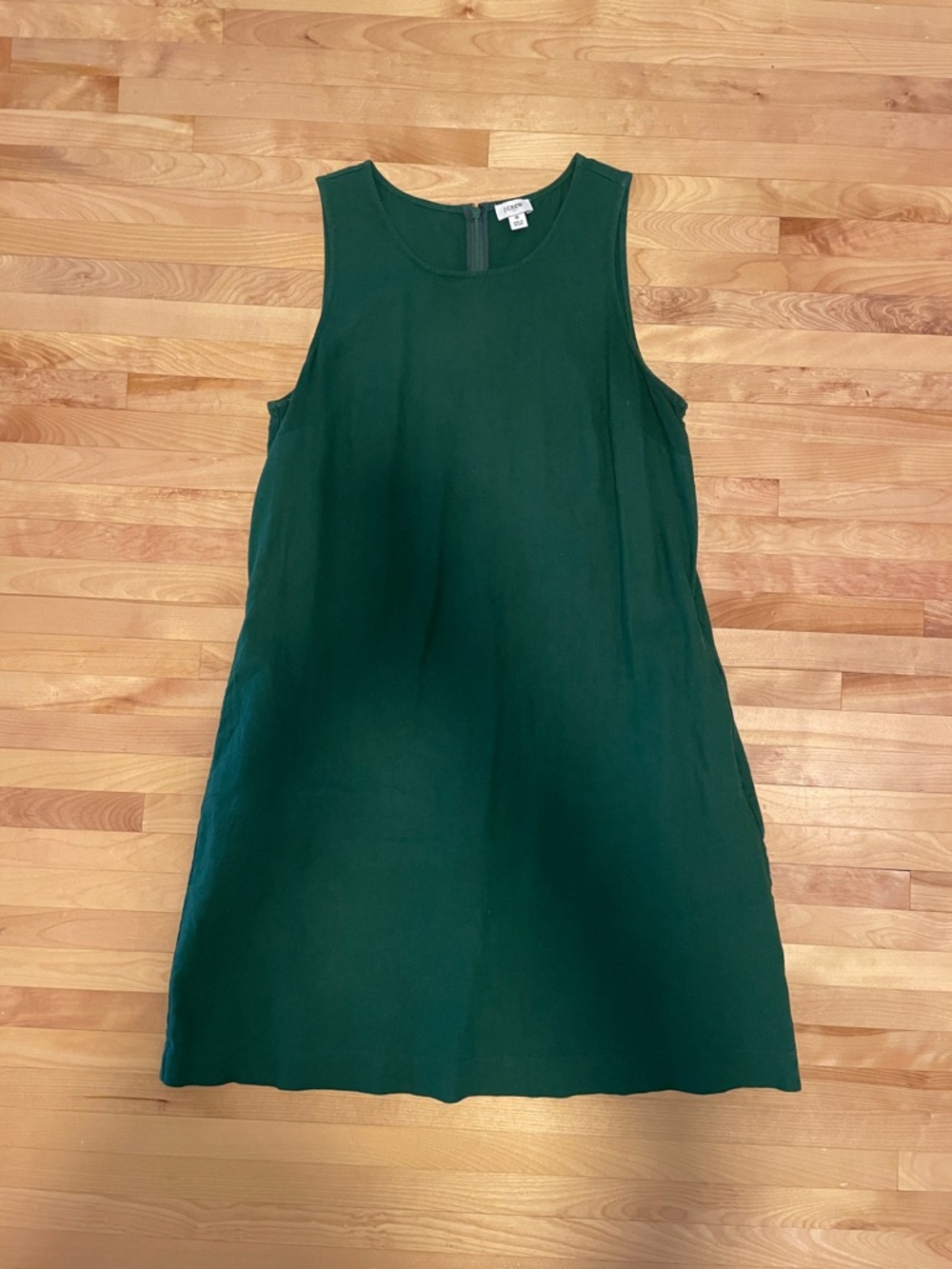 J. Crew Forest Green Sleeveless Shift Mini Dress Size 8
